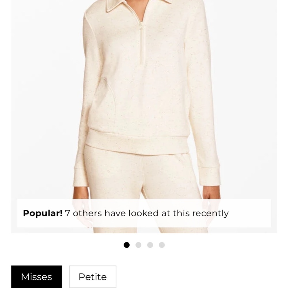 Talbots Airknit Luxe Loungewear Cream Pullover with Joggers